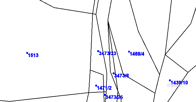 Parcela st. 3473/23 v KÚ Bystřec, Katastrální mapa