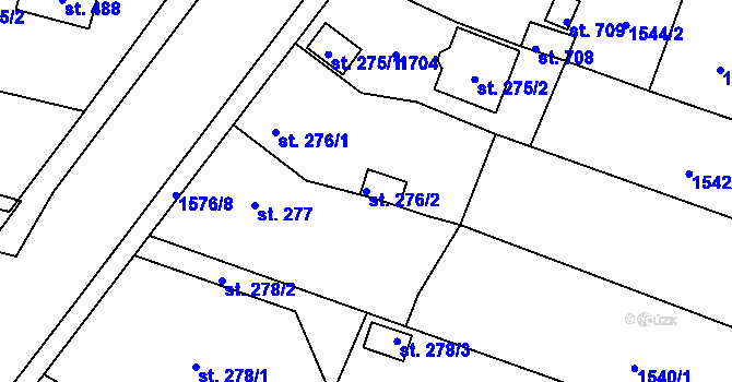 Parcela st. 276/2 v KÚ Bystřice u Benešova, Katastrální mapa