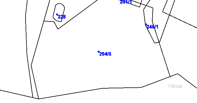 Parcela st. 294/5 v KÚ Bystřice u Benešova, Katastrální mapa