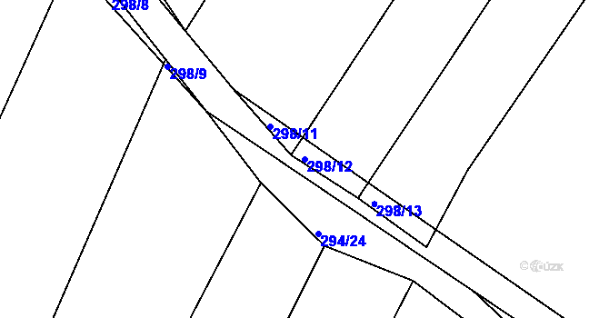 Parcela st. 298/12 v KÚ Bystřice u Benešova, Katastrální mapa