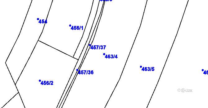 Parcela st. 463/4 v KÚ Bystřice u Benešova, Katastrální mapa