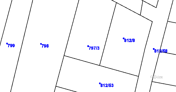 Parcela st. 797/3 v KÚ Bystřice u Benešova, Katastrální mapa
