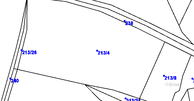 Parcela st. 213/4 v KÚ Jinošice, Katastrální mapa