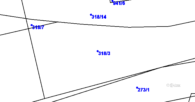 Parcela st. 318/3 v KÚ Jinošice, Katastrální mapa