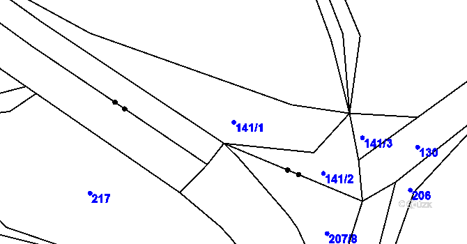Parcela st. 141/1 v KÚ Jinošice, Katastrální mapa