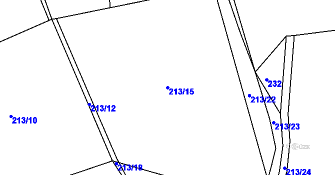 Parcela st. 213/15 v KÚ Jinošice, Katastrální mapa