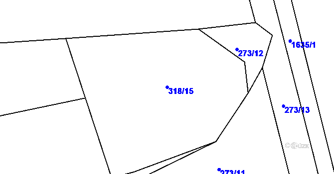 Parcela st. 318/15 v KÚ Jinošice, Katastrální mapa