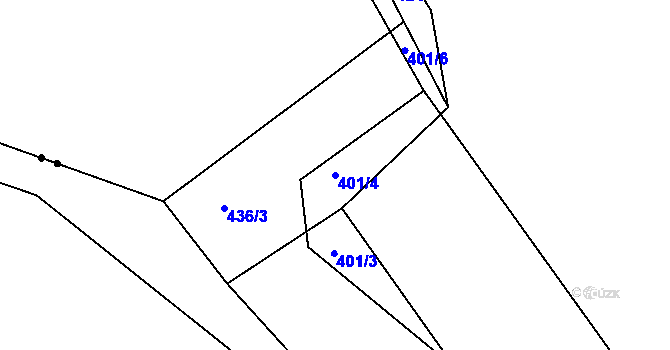 Parcela st. 401/4 v KÚ Jinošice, Katastrální mapa