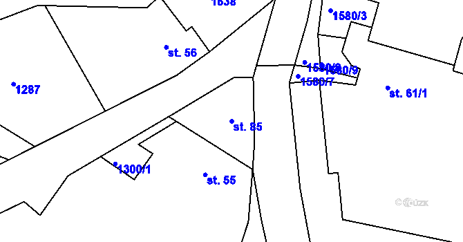 Parcela st. 85 v KÚ Jírovice, Katastrální mapa