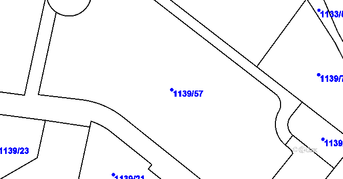 Parcela st. 1139/57 v KÚ Jírovice, Katastrální mapa