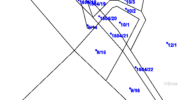 Parcela st. 9/15 v KÚ Jírovice, Katastrální mapa