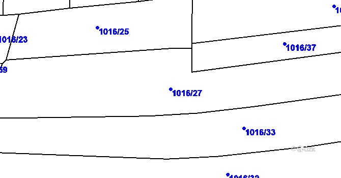 Parcela st. 1016/27 v KÚ Jírovice, Katastrální mapa