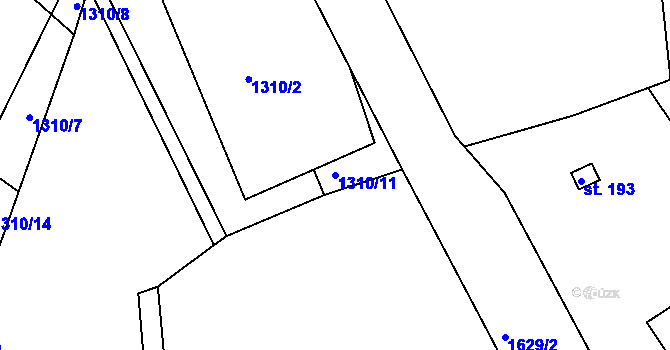 Parcela st. 1310/11 v KÚ Jírovice, Katastrální mapa