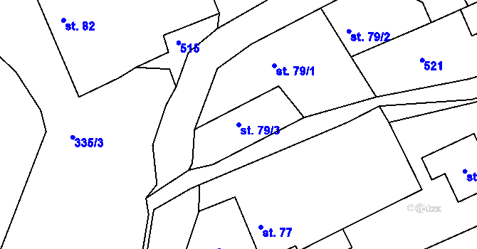 Parcela st. 79/3 v KÚ Líšno, Katastrální mapa