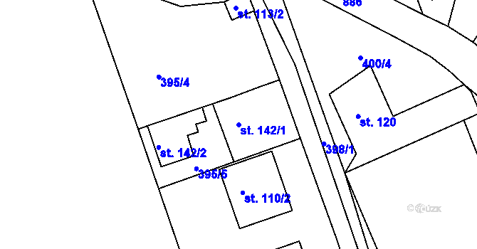 Parcela st. 142/1 v KÚ Líšno, Katastrální mapa