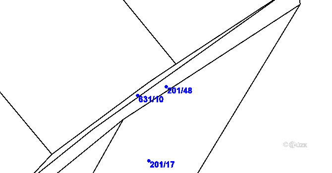 Parcela st. 201/48 v KÚ Líšno, Katastrální mapa
