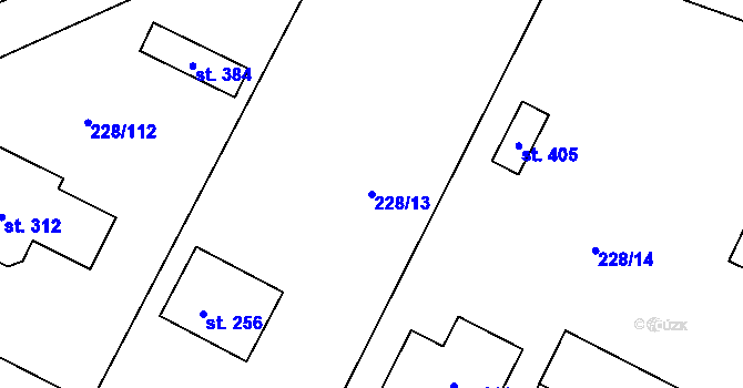 Parcela st. 228/13 v KÚ Líšno, Katastrální mapa