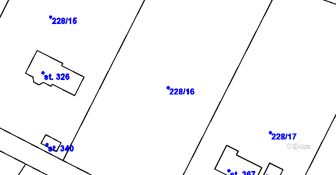 Parcela st. 228/16 v KÚ Líšno, Katastrální mapa