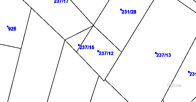 Parcela st. 237/12 v KÚ Líšno, Katastrální mapa