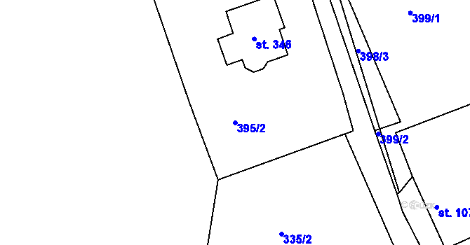 Parcela st. 395/2 v KÚ Líšno, Katastrální mapa