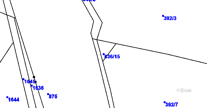 Parcela st. 836/15 v KÚ Líšno, Katastrální mapa