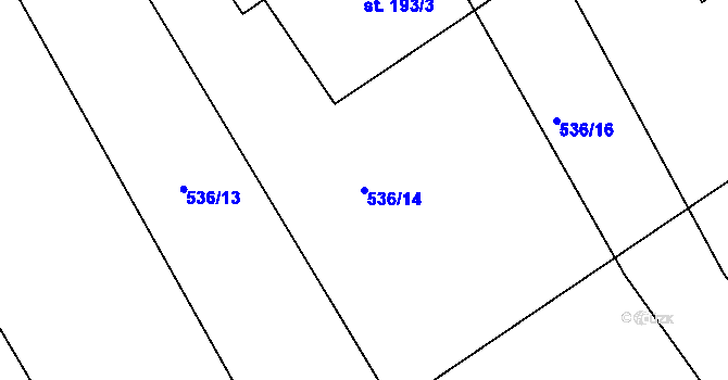 Parcela st. 536/14 v KÚ Líšno, Katastrální mapa