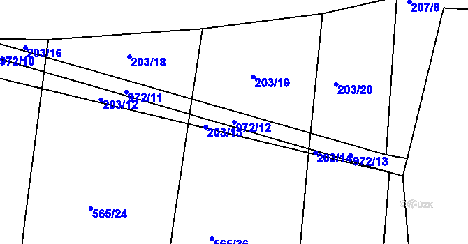 Parcela st. 972/12 v KÚ Líšno, Katastrální mapa