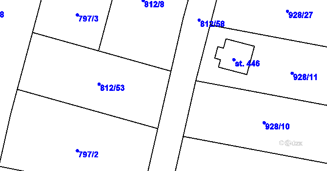 Parcela st. 928/20 v KÚ Líšno, Katastrální mapa