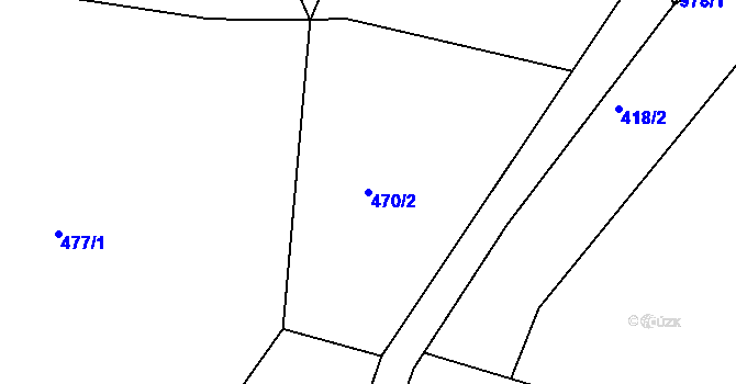 Parcela st. 470/2 v KÚ Nesvačily u Bystřice, Katastrální mapa