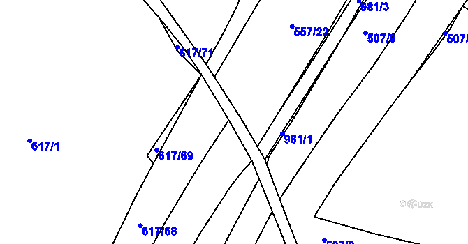 Parcela st. 956 v KÚ Nesvačily u Bystřice, Katastrální mapa