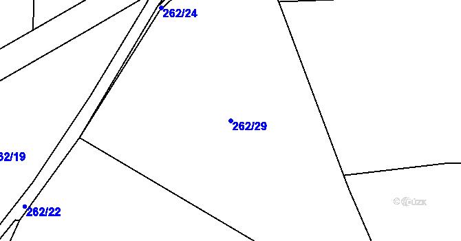 Parcela st. 262/29 v KÚ Nesvačily u Bystřice, Katastrální mapa
