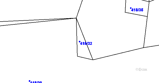 Parcela st. 418/32 v KÚ Nesvačily u Bystřice, Katastrální mapa