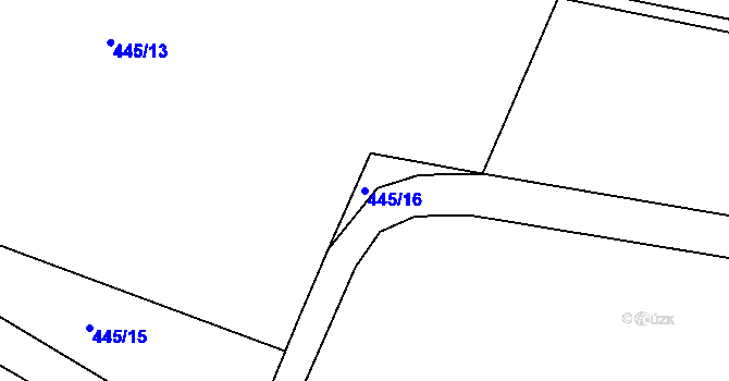 Parcela st. 445/16 v KÚ Nesvačily u Bystřice, Katastrální mapa