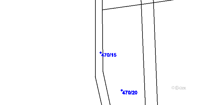 Parcela st. 470/15 v KÚ Nesvačily u Bystřice, Katastrální mapa