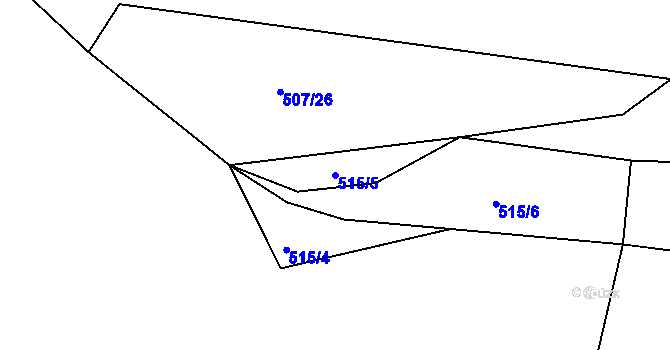 Parcela st. 515/5 v KÚ Nesvačily u Bystřice, Katastrální mapa