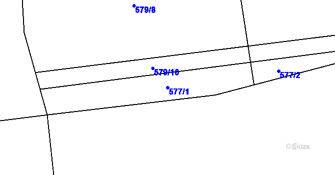 Parcela st. 577/1 v KÚ Nesvačily u Bystřice, Katastrální mapa