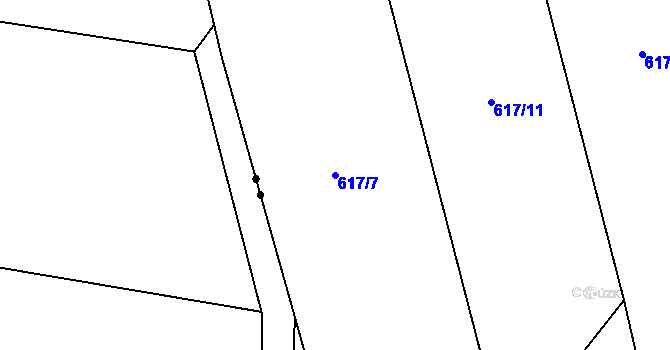 Parcela st. 617/7 v KÚ Nesvačily u Bystřice, Katastrální mapa