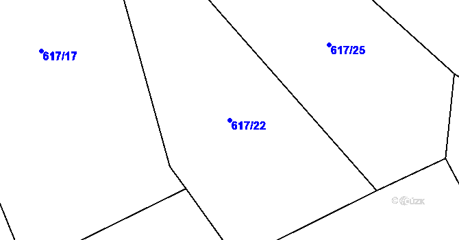 Parcela st. 617/22 v KÚ Nesvačily u Bystřice, Katastrální mapa