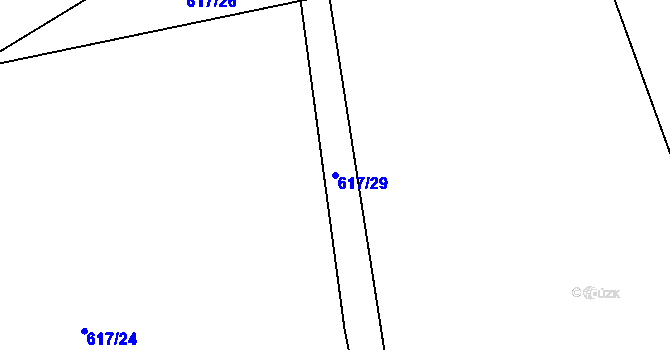 Parcela st. 617/29 v KÚ Nesvačily u Bystřice, Katastrální mapa