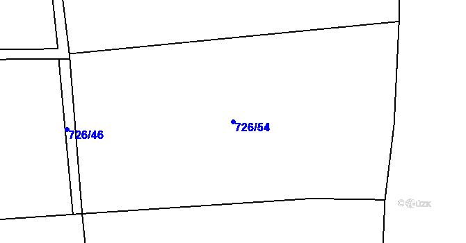 Parcela st. 726/54 v KÚ Nesvačily u Bystřice, Katastrální mapa