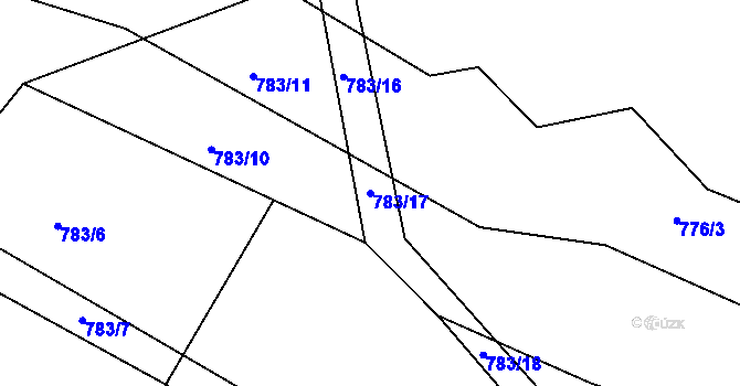 Parcela st. 783/17 v KÚ Nesvačily u Bystřice, Katastrální mapa