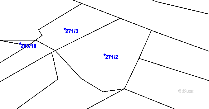 Parcela st. 271/2 v KÚ Tvoršovice, Katastrální mapa