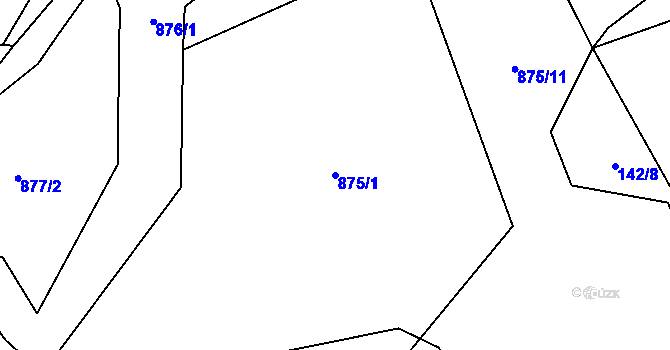 Parcela st. 875/1 v KÚ Bystřice, Katastrální mapa