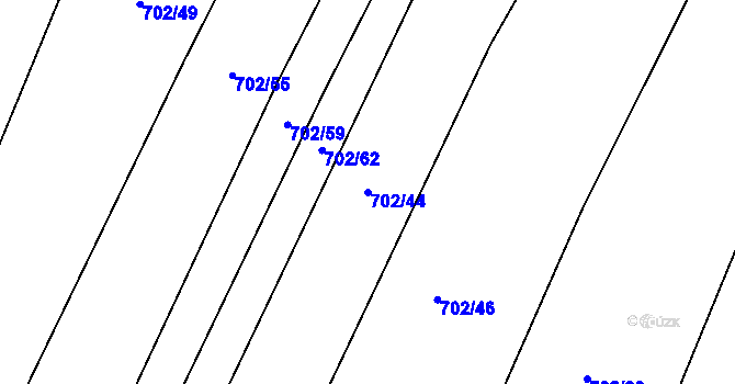 Parcela st. 702/44 v KÚ Bystřice, Katastrální mapa