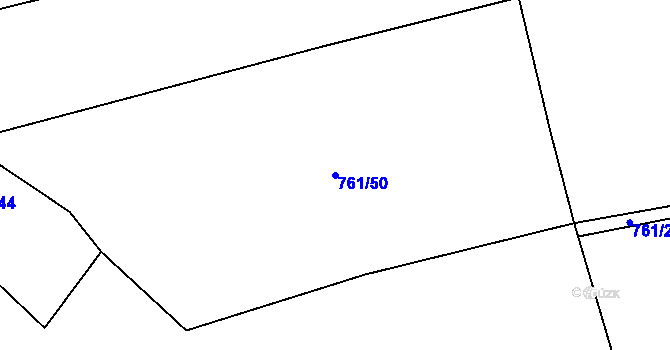 Parcela st. 761/50 v KÚ Bystřice, Katastrální mapa