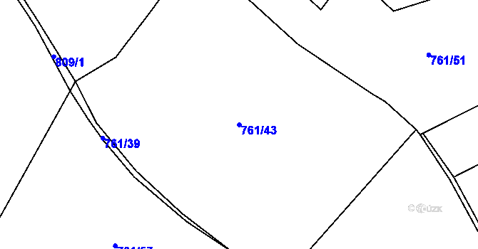 Parcela st. 761/43 v KÚ Bystřice, Katastrální mapa
