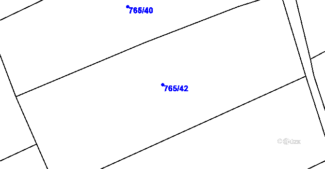 Parcela st. 765/42 v KÚ Bystřice, Katastrální mapa