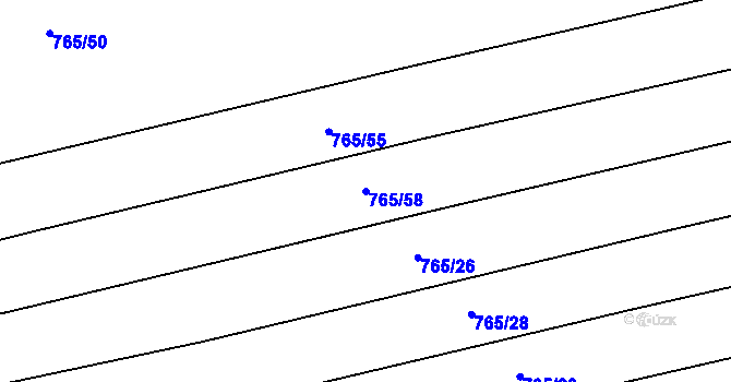 Parcela st. 765/58 v KÚ Bystřice, Katastrální mapa