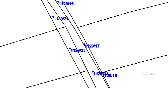 Parcela st. 1129/17 v KÚ Bystřice, Katastrální mapa