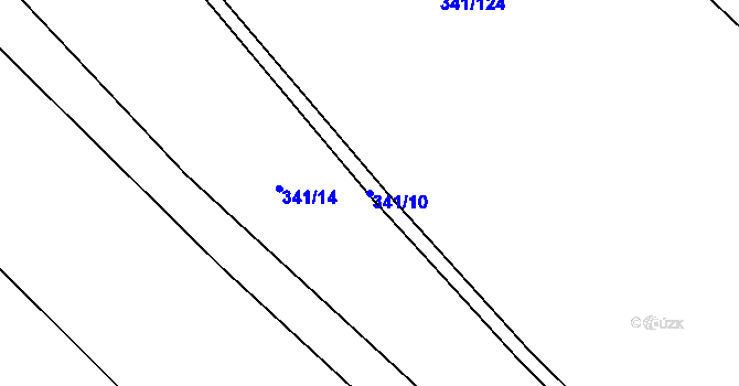 Parcela st. 341/10 v KÚ Bystřice, Katastrální mapa